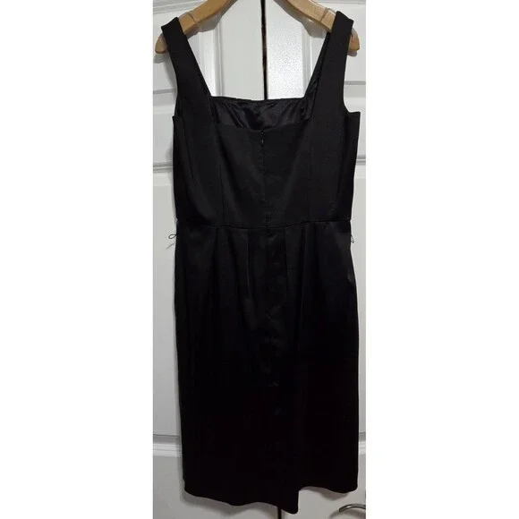 White House Black Market Little Black Dress Size 6 Belted Cocktail Party Wedding - Picture 3 of 15